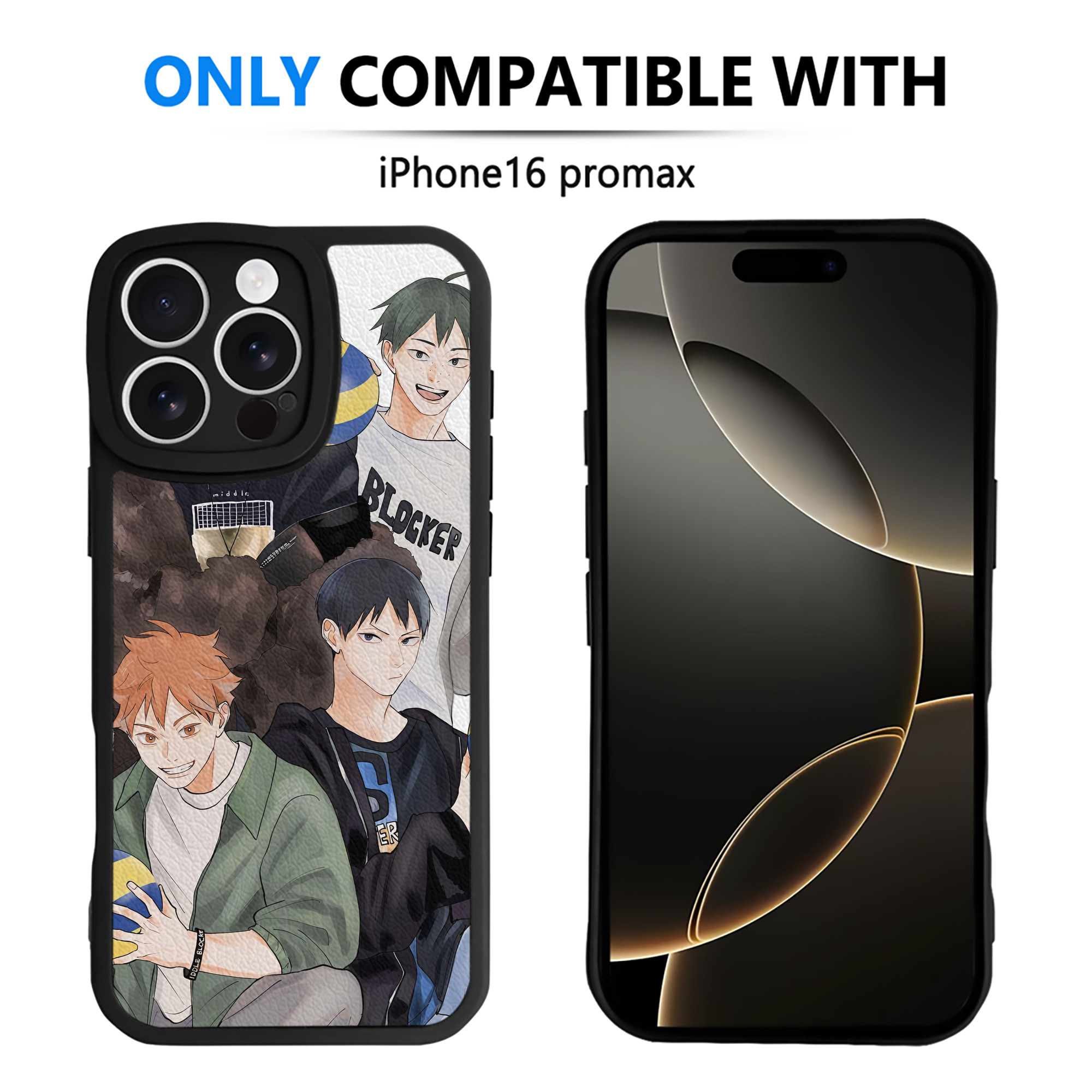 （画像用） ハイキュー!! Haikyu!! 【iPhone 16シリーズ対応】シリコンスマホケース（レザー調） 材質：シリコン